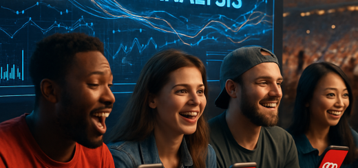 Futuristic depiction of sports fans engaging with AI-powered social media analytics by Chery.